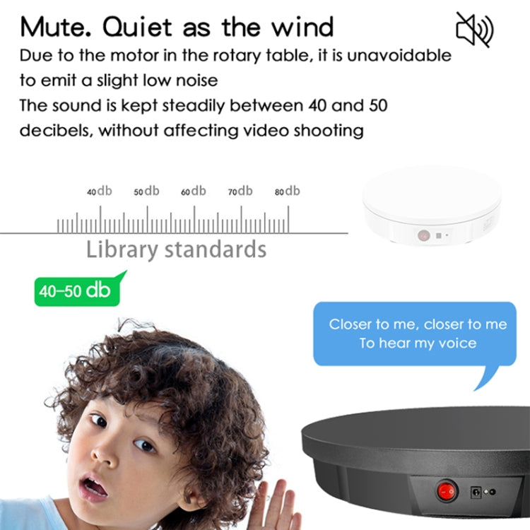 52cm Remote Control Electric Rotating Turntable Display Stand Video Shooting Props Turntable, Plug-in Power, Power Plug:US Plug(Black) - by buy2fix | Online Shopping UK | buy2fix