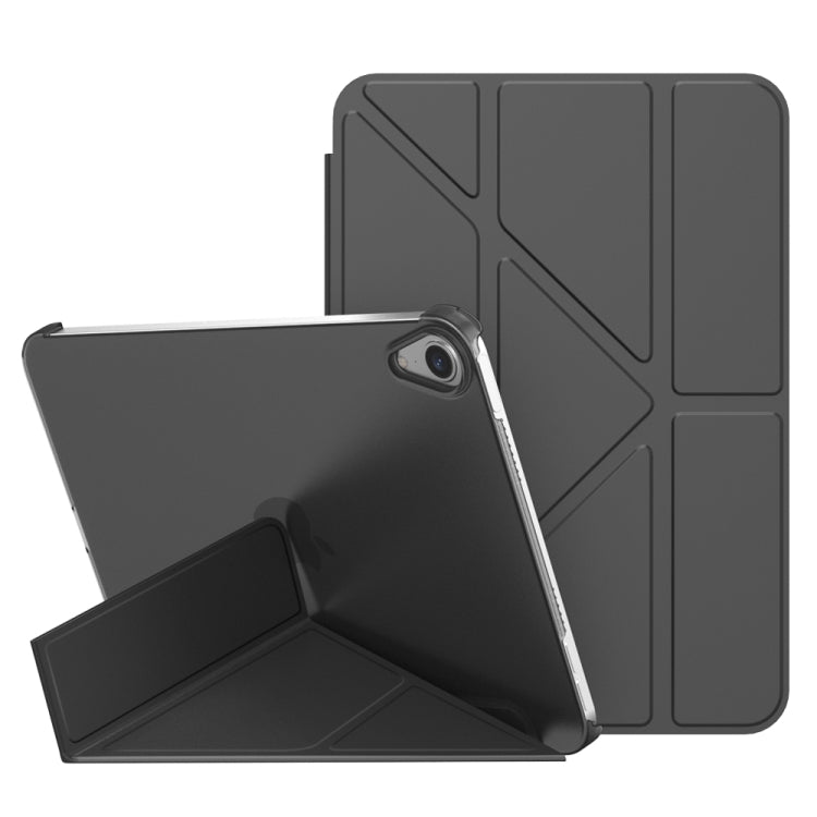 For iPad mini 2024 / mini 6 Double-sided Matte Translucent PC Deformation Tablet Leather Case with Holder & Sleep / Wake-up Function(Black) - iPad mini 6 Cases by buy2fix | Online Shopping UK | buy2fix