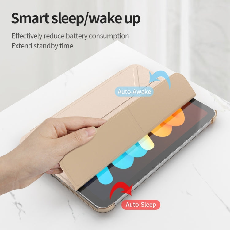 For iPad mini 2024 / mini 6 Double-sided Matte Translucent PC Deformation Tablet Leather Case with Holder & Sleep / Wake-up Function(Black) - iPad mini 6 Cases by buy2fix | Online Shopping UK | buy2fix