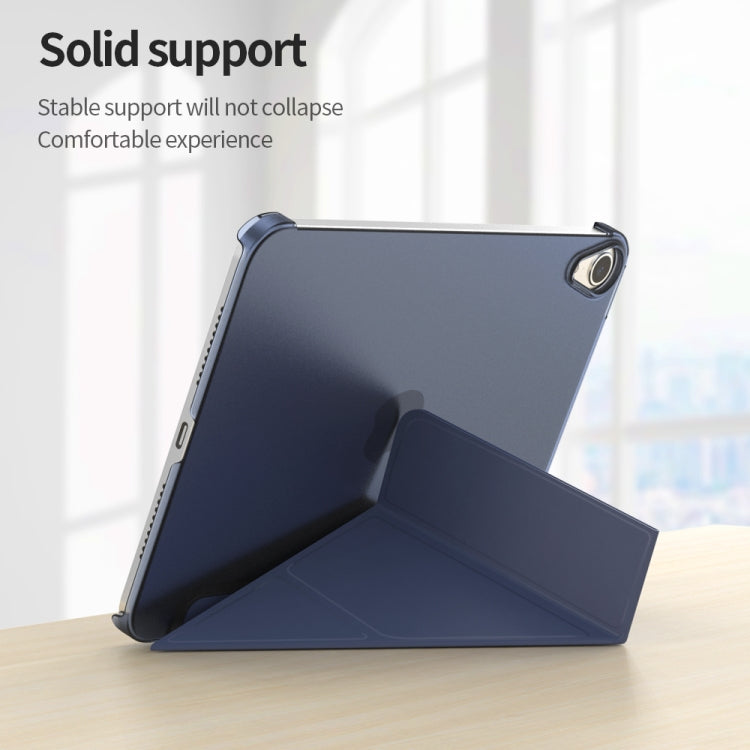 For iPad mini 2024 / mini 6 Double-sided Matte Translucent PC Deformation Tablet Leather Case with Holder & Sleep / Wake-up Function(Black) - iPad mini 6 Cases by buy2fix | Online Shopping UK | buy2fix