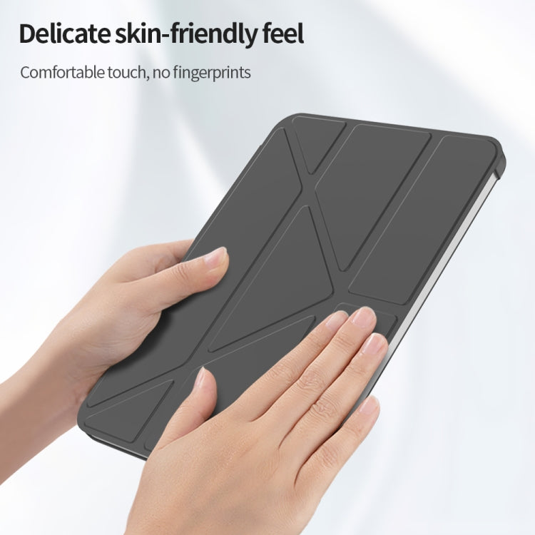 For iPad mini 2024 / mini 6 Double-sided Matte Translucent PC Deformation Tablet Leather Case with Holder & Sleep / Wake-up Function(Black) - iPad mini 6 Cases by buy2fix | Online Shopping UK | buy2fix