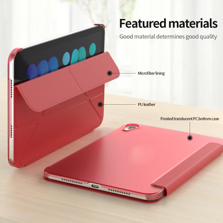 For iPad mini 2024 / mini 6 Double-sided Matte Translucent PC Deformation Tablet Leather Case with Holder & Sleep / Wake-up Function(Black) - iPad mini 6 Cases by buy2fix | Online Shopping UK | buy2fix