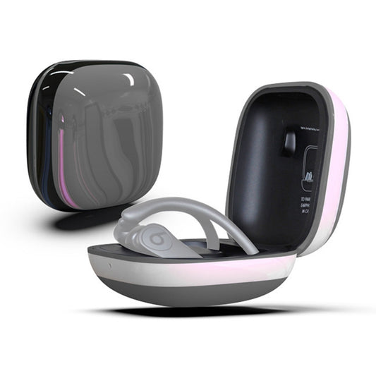 Mirror Surface Silicone + PC Wireless Earphone Protective Case for Beats Powerbeats Pro(Grey+White) by buy2fix
