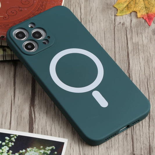For iPhone 13 Pro Liquid Silicone Shockproof Magsafe Case (Deep Green) by buy2fix