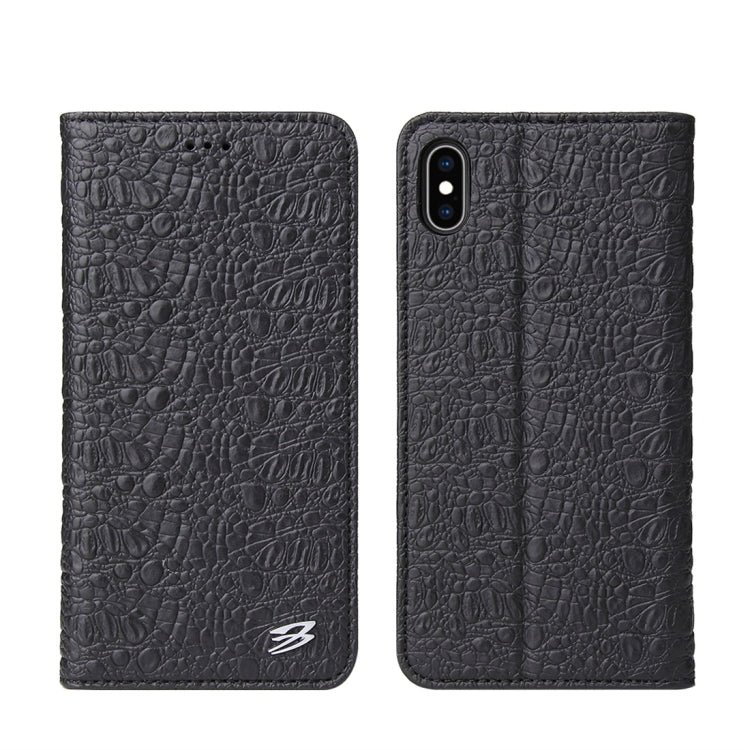 For iPhone XS Max Crocodile Texture PC + TPU Horizontal Flip Leather Case with Holder & Card Slots & Wallet(Black) - More iPhone Cases by buy2fix | Online Shopping UK | buy2fix