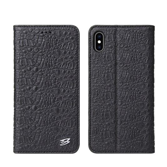 For iPhone XS Max Crocodile Texture PC + TPU Horizontal Flip Leather Case with Holder & Card Slots & Wallet(Black) by buy2fix