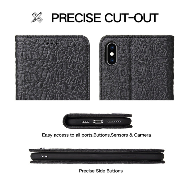 For iPhone XS Max Crocodile Texture PC + TPU Horizontal Flip Leather Case with Holder & Card Slots & Wallet(Black) - More iPhone Cases by buy2fix | Online Shopping UK | buy2fix