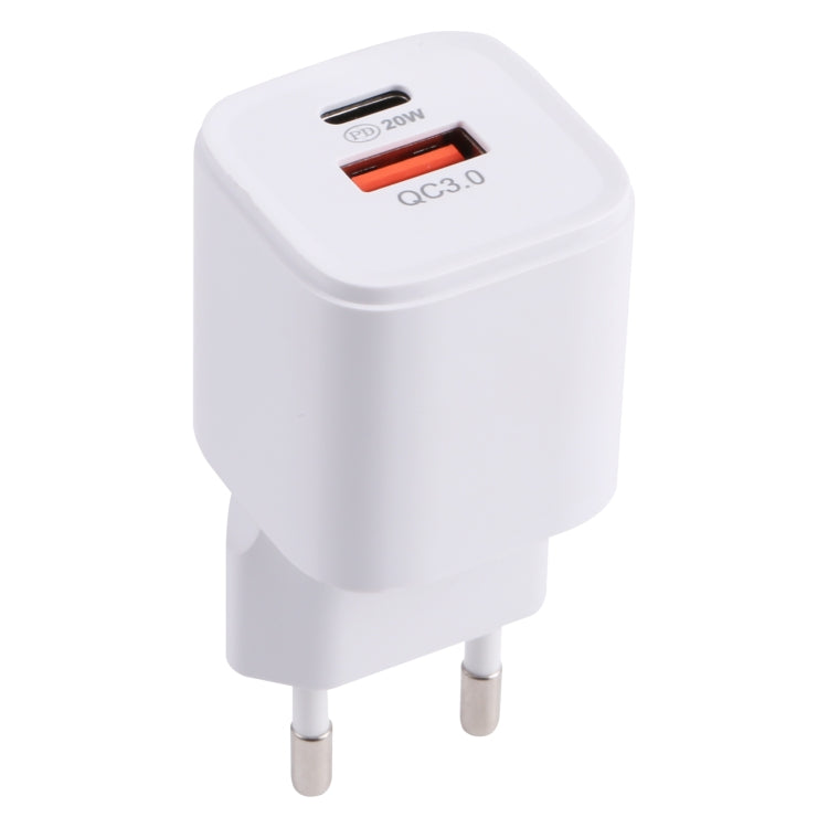 20WACB 20W QC3.0 + PD Quick Charger, Plug Specification:EU Plug(White) - USB Charger by buy2fix | Online Shopping UK | buy2fix
