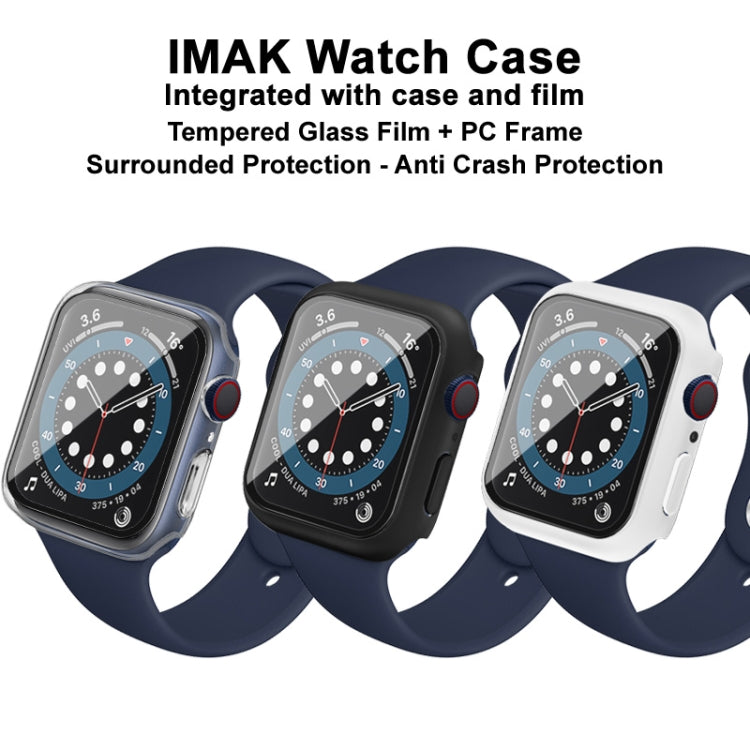 IMAK Shockproof PC Protective Case with Tempered Glass Film For Apple Watch Series 6 & SE & 5 & 4 44mm(Black) - Watch Cases by imak | Online Shopping UK | buy2fix