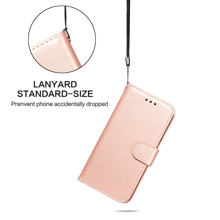 For Samsung Galaxy S22 5G Solid Color Leather Phone Case with Holder & Card Slots & Wallet & Lanyard(Rose Gold) - Galaxy S22 5G Cases by buy2fix | Online Shopping UK | buy2fix