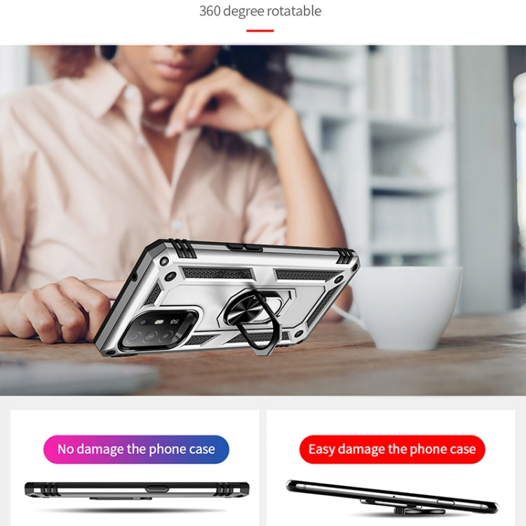 For OPPO Reno5 Z Shockproof TPU + PC Phone Protective Case with 360 Degree Rotating Holder(Silver) by buy2fix