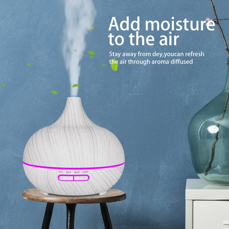 USB 400ml Wood Texture Fragrance Machine Pointed Mouth Humidifier Automatic Alcohol Sprayer with Colorful LED Light & Remote Control(Khaki) by buy2fix