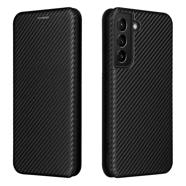 For Samsung Galaxy S22 Carbon Fiber Texture Horizontal Flip Leather Phone Case(Black) - Galaxy S22 5G Cases by buy2fix | Online Shopping UK | buy2fix