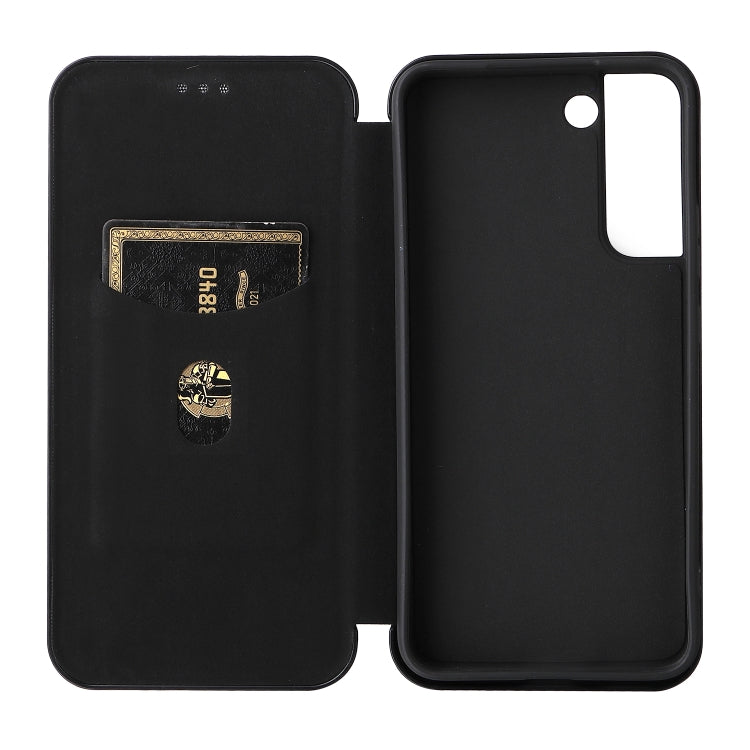 For Samsung Galaxy S22 Carbon Fiber Texture Horizontal Flip Leather Phone Case(Black) - Galaxy S22 5G Cases by buy2fix | Online Shopping UK | buy2fix