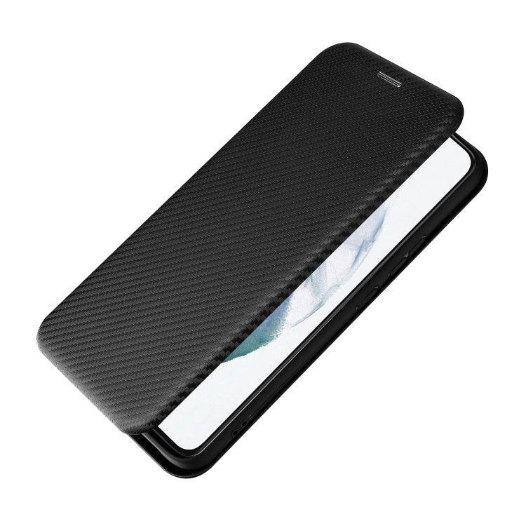 For Samsung Galaxy S22 Carbon Fiber Texture Horizontal Flip Leather Phone Case(Black) - Galaxy S22 5G Cases by buy2fix | Online Shopping UK | buy2fix
