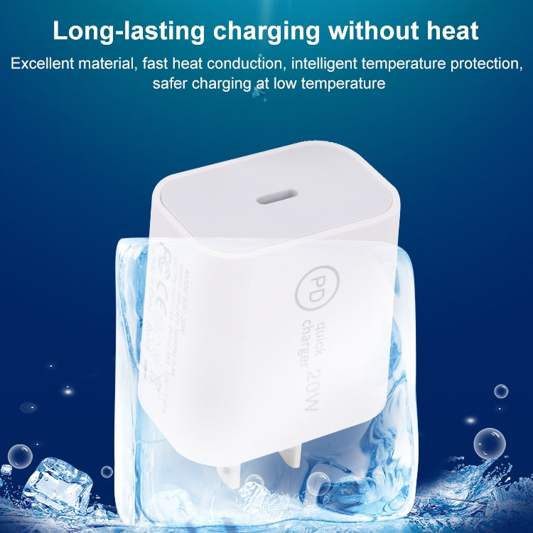 SDC-20W PD USB-C / Type-C Travel Charger + 1m 20W USB-C / Type-C to 8 Pin Data Cable Set, US Plug(Green) - USB Charger by buy2fix | Online Shopping UK | buy2fix