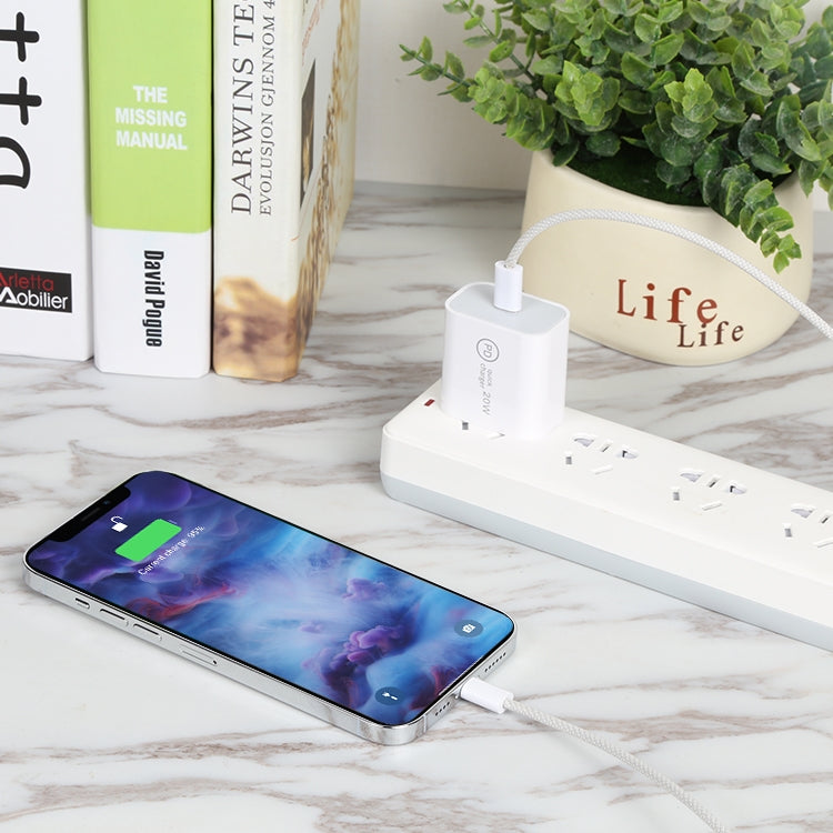 SDC-20W PD USB-C / Type-C Travel Charger + 1m 20W USB-C / Type-C to 8 Pin Data Cable Set, US Plug(Green) - USB Charger by buy2fix | Online Shopping UK | buy2fix