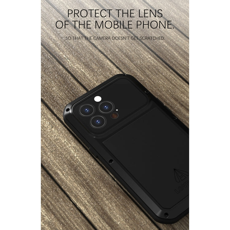For iPhone 13 Pro LOVE MEI Metal Shockproof Life Waterproof Dustproof Protective Phone Case (Red) - iPhone 13 Pro Cases by LOVE MEI | Online Shopping UK | buy2fix