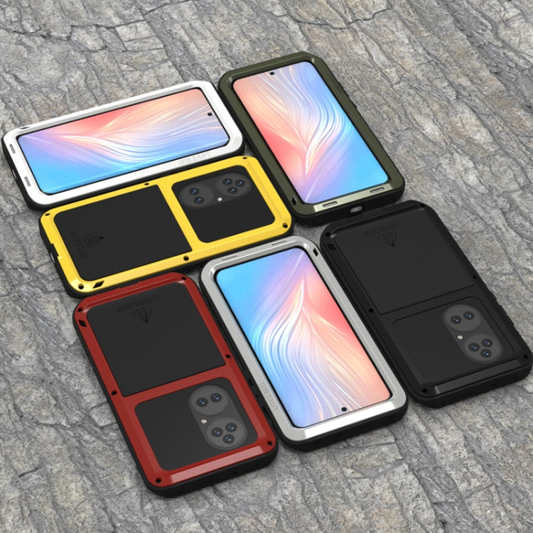 For Huawei P50 Pro LOVE MEI Metal Shockproof Waterproof Dustproof Protective Phone Case without Glass(Black) by LOVE MEI