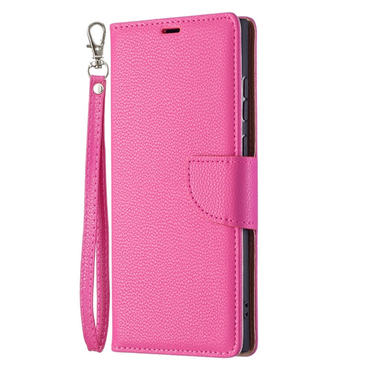 For Samsung Galaxy S22 Ultra 5G Litchi Texture Pure Color Horizontal Flip Leather Phone Case with Holder & Card Slots & Wallet & Lanyard(Rose Red) by buy2fix