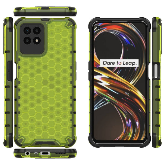 For OPPO Realme 8i Shockproof Honeycomb PC + TPU Phone Case(Green) by buy2fix