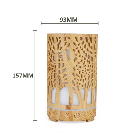 200ml Hollow-out Forest Pattern Wooden Essential Oil Aromatherapy Machine Ultrasonic Humidifier Automatic Alcohol Sprayer, Plug Specification:AU Plug(Light Brown-3) by buy2fix