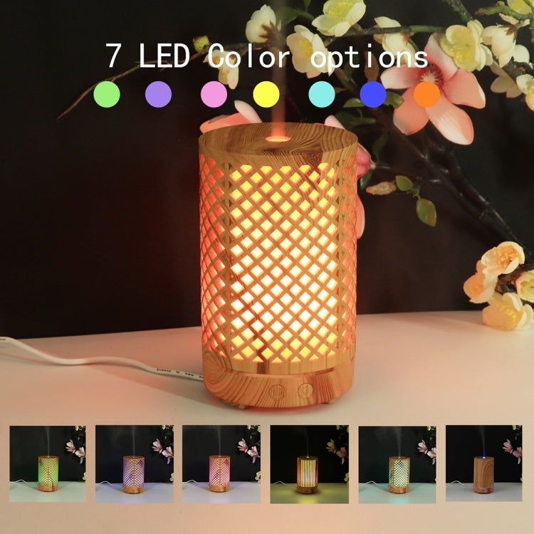 200ml Hollow-out Forest Pattern Wooden Essential Oil Aromatherapy Machine Ultrasonic Humidifier Automatic Alcohol Sprayer, Plug Specification:US Plug(Dark Brown-3) by buy2fix