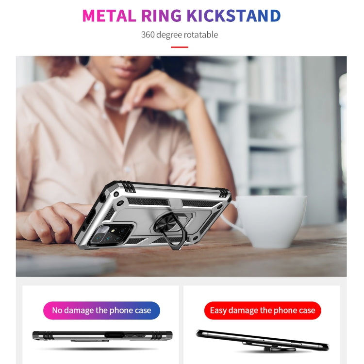 For Xiaomi Redmi 10 Shockproof TPU + PC Phone Case with 360 Degree Rotating Holder(Silver) by buy2fix