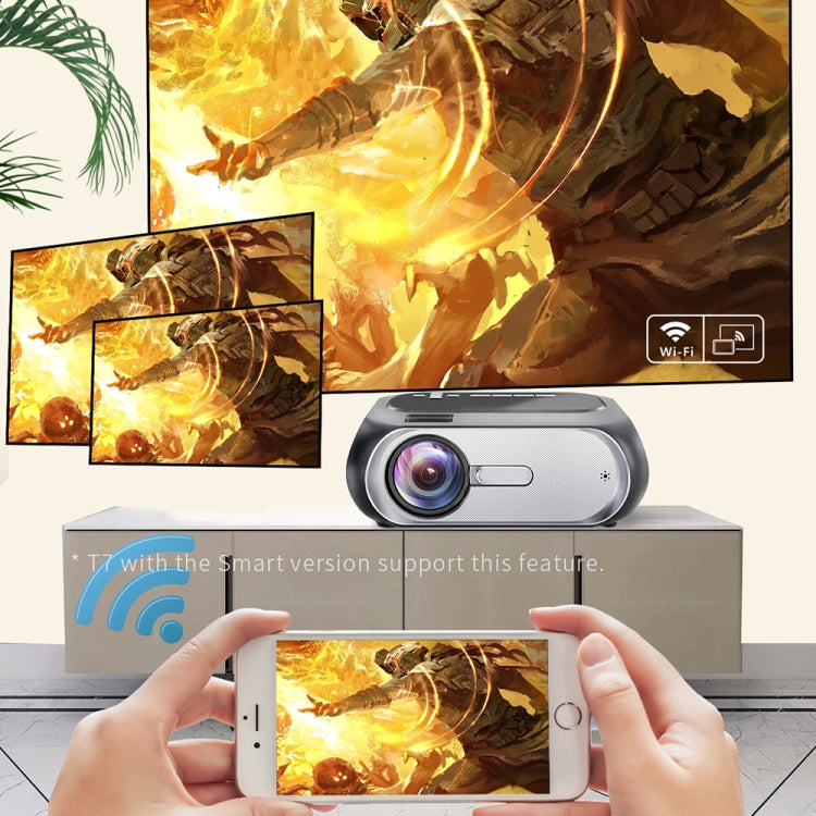 T7 1920x1080P 200 ANSI Portable Home Theater LED HD Digital Projector, Same Screen Version, UK Plug(Black) - LED Projector by buy2fix | Online Shopping UK | buy2fix