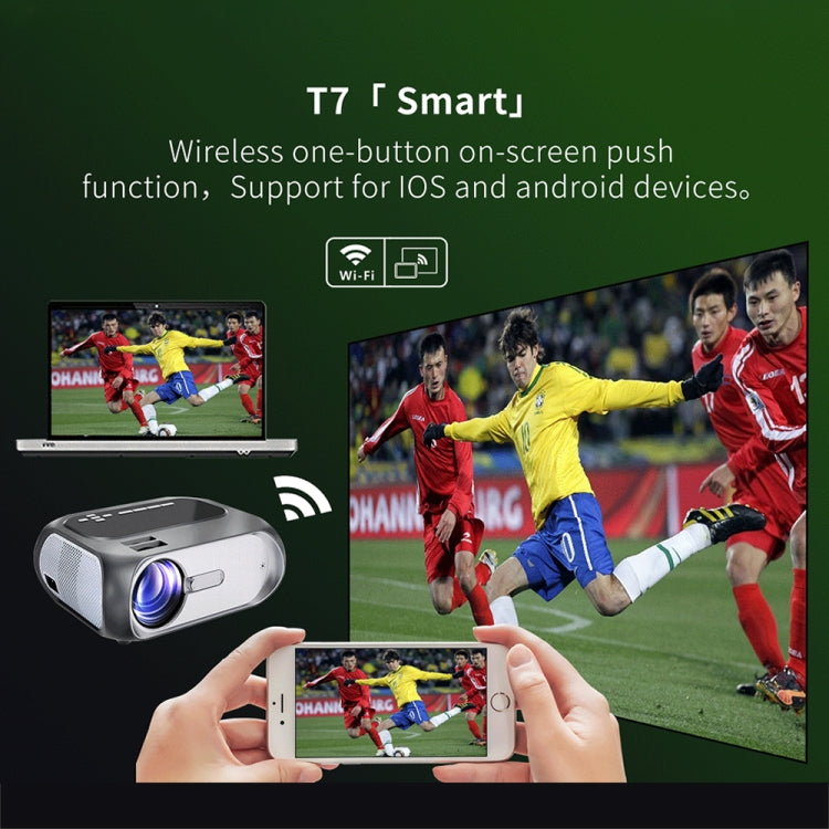 T7 1920x1080P 200 ANSI Portable Home Theater LED HD Digital Projector, Same Screen Version, UK Plug(Black) - LED Projector by buy2fix | Online Shopping UK | buy2fix