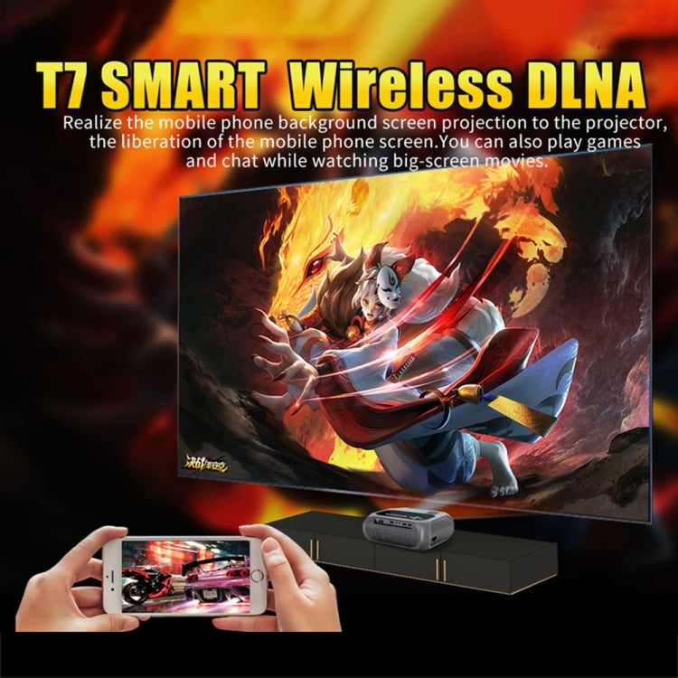 T7 1920x1080P 200 ANSI Portable Home Theater LED HD Digital Projector, Same Screen Version, UK Plug(Black) - LED Projector by buy2fix | Online Shopping UK | buy2fix