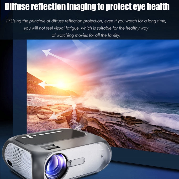 T7 1920x1080P 200 ANSI Portable Home Theater LED HD Digital Projector, Same Screen Version, UK Plug(Black) - LED Projector by buy2fix | Online Shopping UK | buy2fix
