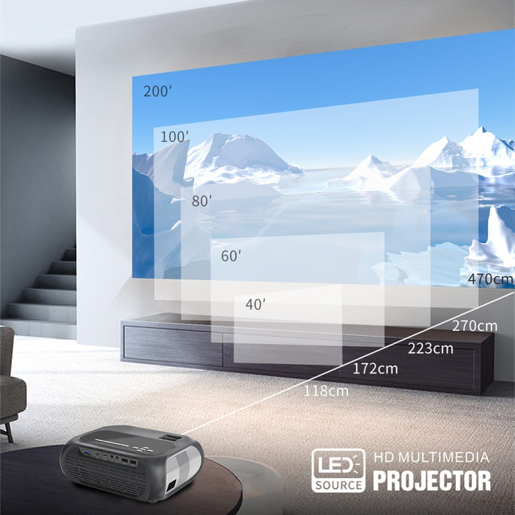 T7 1920x1080P 200 ANSI Portable Home Theater LED HD Digital Projector, Same Screen Version, UK Plug(Black) - LED Projector by buy2fix | Online Shopping UK | buy2fix