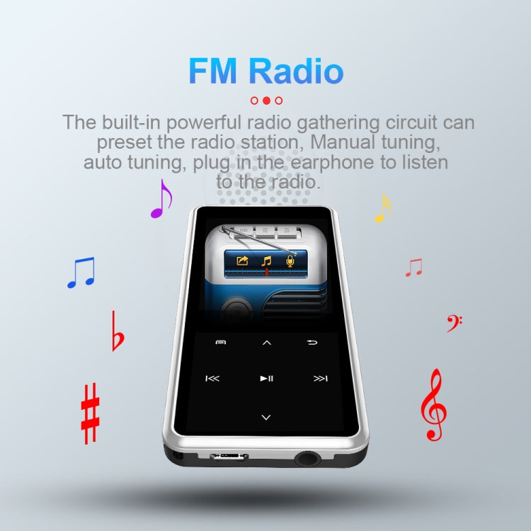 M12 Multifunctional Portable Bluetooth Player, Capacity:8GB(Silver) - MP4 Player by buy2fix | Online Shopping UK | buy2fix