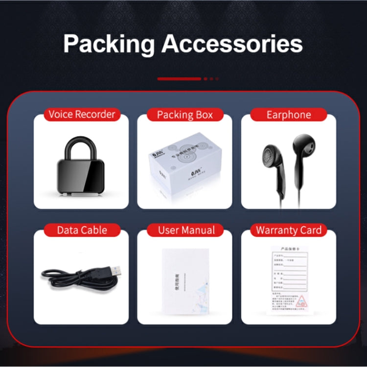 Q11 Intelligent HD Noise Reduction Lock Voice Recorder, Capacity:8GB(Black) by buy2fix