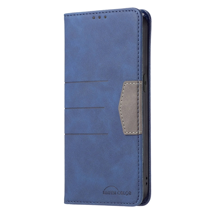 For iPhone 13 mini Magnetic Splicing Leather Phone Case (Blue) - iPhone 13 mini Cases by buy2fix | Online Shopping UK | buy2fix