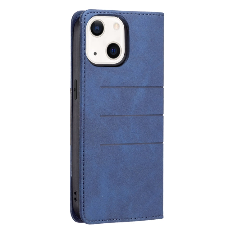 For iPhone 13 mini Magnetic Splicing Leather Phone Case (Blue) - iPhone 13 mini Cases by buy2fix | Online Shopping UK | buy2fix