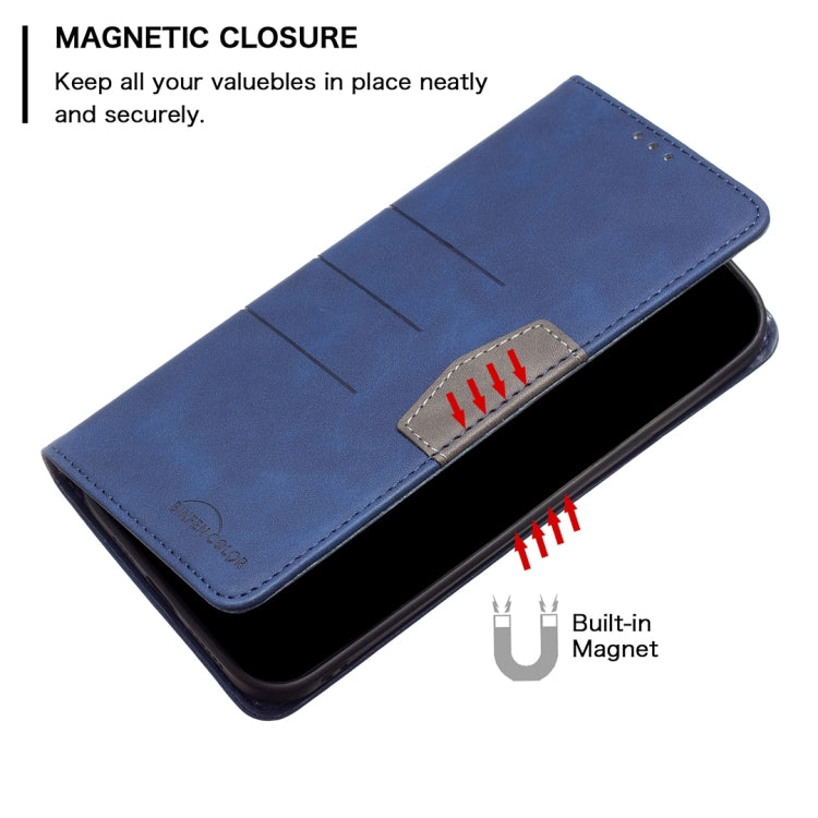 For iPhone 13 mini Magnetic Splicing Leather Phone Case (Blue) - iPhone 13 mini Cases by buy2fix | Online Shopping UK | buy2fix