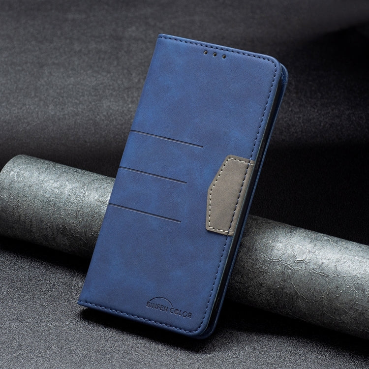 For iPhone 13 mini Magnetic Splicing Leather Phone Case (Blue) - iPhone 13 mini Cases by buy2fix | Online Shopping UK | buy2fix