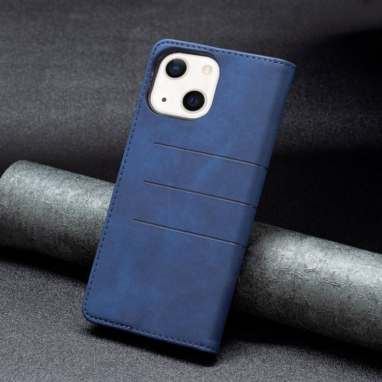 For iPhone 13 mini Magnetic Splicing Leather Phone Case (Blue) - iPhone 13 mini Cases by buy2fix | Online Shopping UK | buy2fix