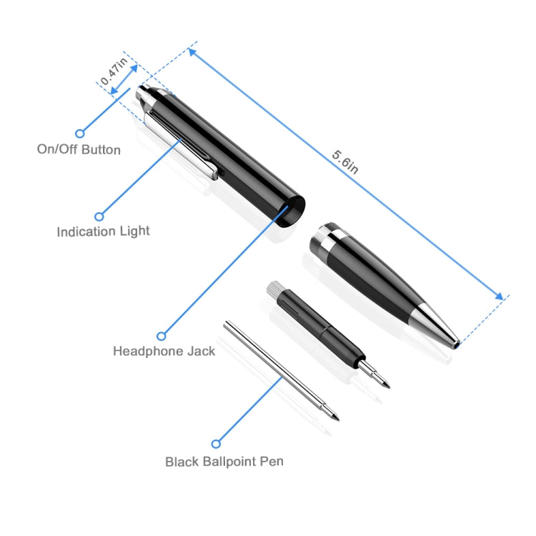 Q90 Intelligent HD Digital Noise Reduction Recording Pen, Capacity:32GB(Black) - Recording Pen by buy2fix | Online Shopping UK | buy2fix