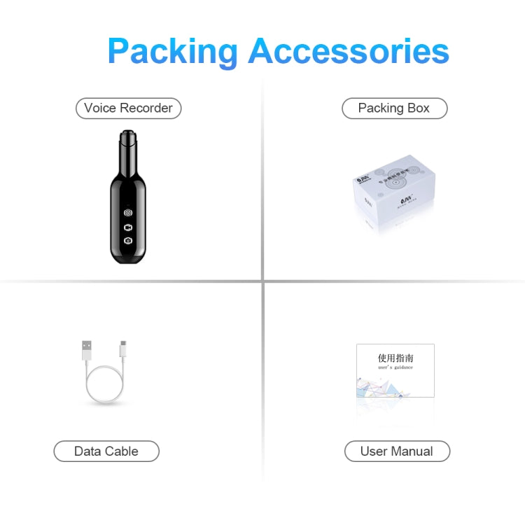 D3 AI Smart High-definition Noise Reduction Voice Recorder, Capacity:8GB(Black) by buy2fix