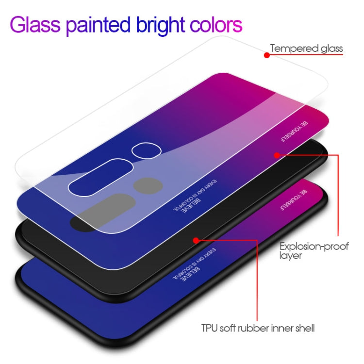 For OPPO F11 Pro Gradient Color Glass Case(Purple) - OPPO Cases by buy2fix | Online Shopping UK | buy2fix