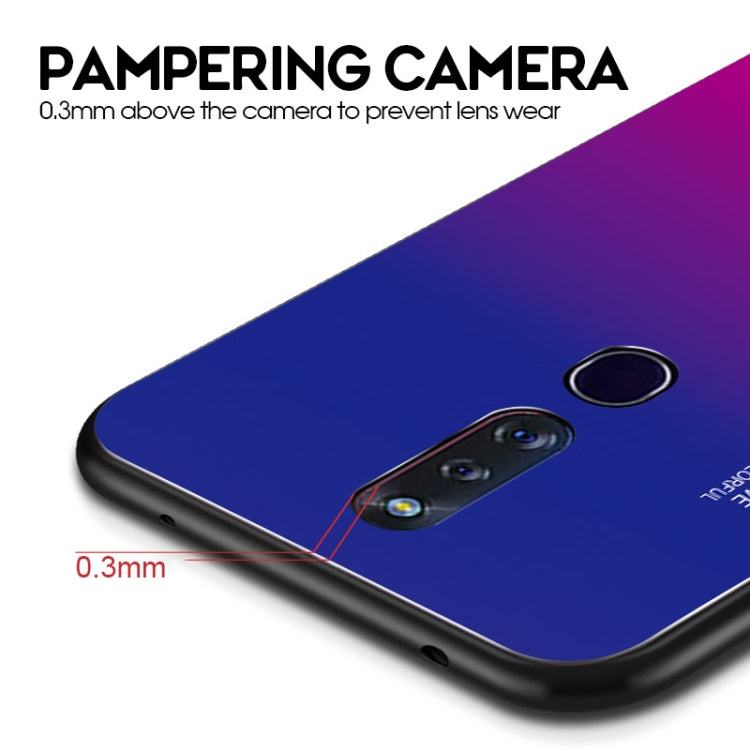 For OPPO F11 Pro Gradient Color Glass Case(Purple) - OPPO Cases by buy2fix | Online Shopping UK | buy2fix