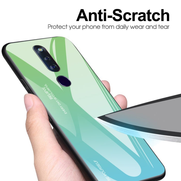 For OPPO F11 Pro Gradient Color Glass Case(Purple) - OPPO Cases by buy2fix | Online Shopping UK | buy2fix