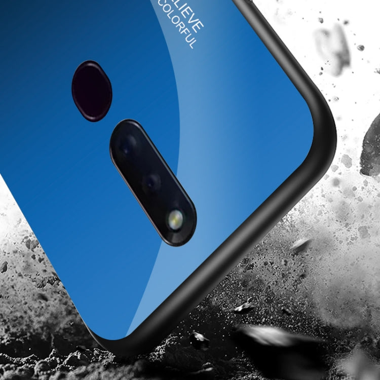 For OPPO F11 Pro Gradient Color Glass Case(Sky Blue) by buy2fix