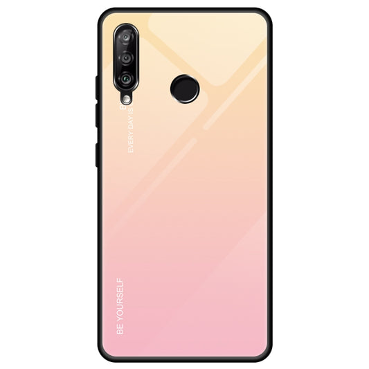 For Huawei Enjoy 9s / Honor 10i / Honor 20i / P Smart+ 2019 Gradient Color Glass Case(Yellow) by buy2fix