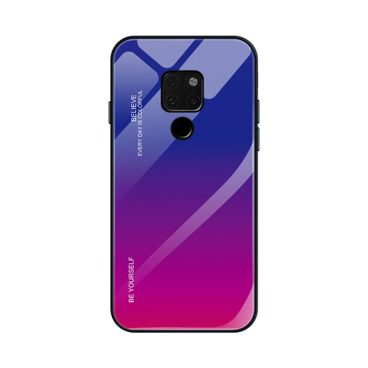 For Huawei Mate 20 Gradient Color Glass Case(Red Blue) by buy2fix