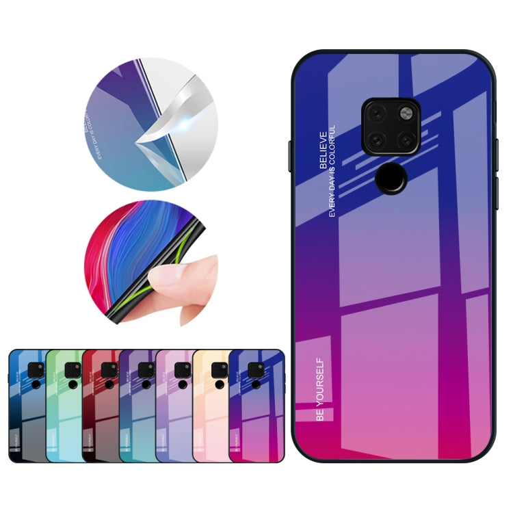 For Huawei Mate 20 Gradient Color Glass Case(Red Blue) by buy2fix