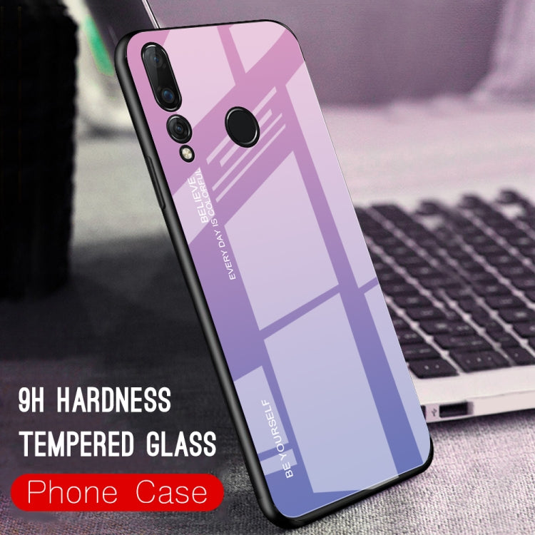 For Huawei Nova 4 Gradient Color Glass Case(Light Purple) - Huawei Cases by buy2fix | Online Shopping UK | buy2fix